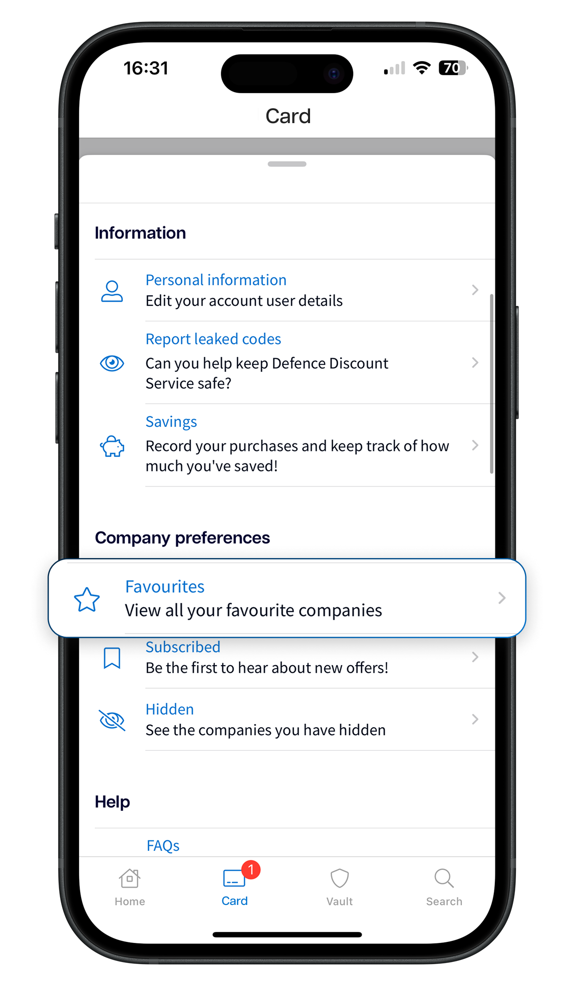 The Defence Discount Service App
