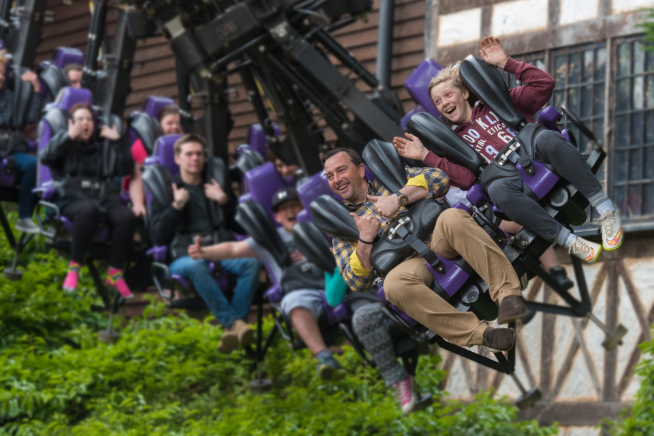 Family enjoying the Vampire Ride at Chessington World of Adventure's Resort