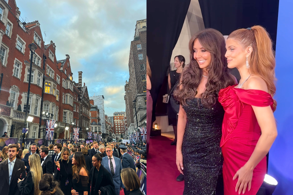 A bustling red carpet, and Carol Vorderman and Ashley James posing for cameras