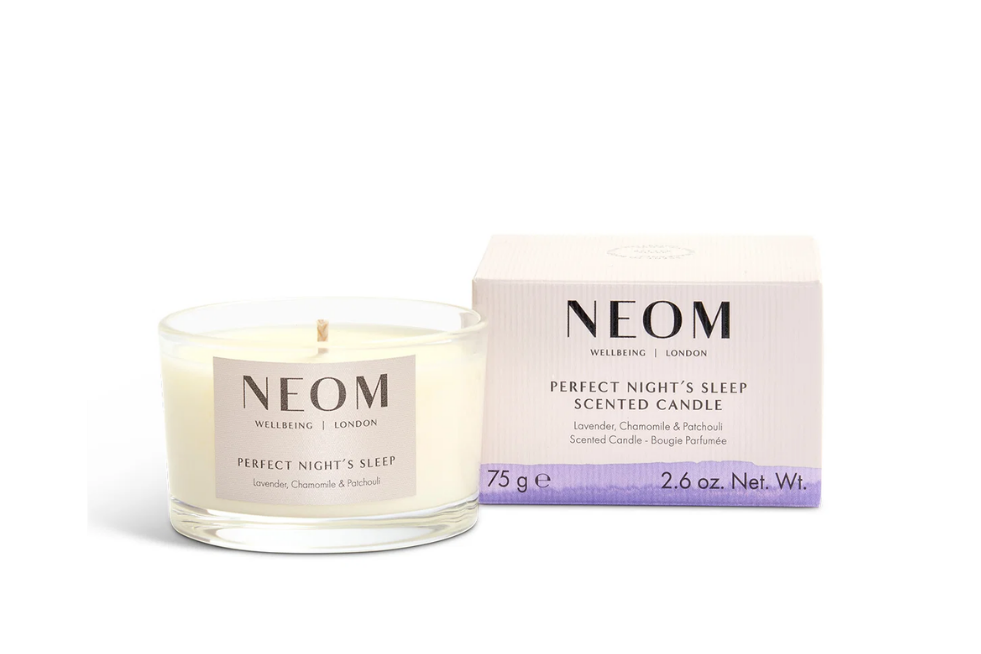 NEOM candle and packaging