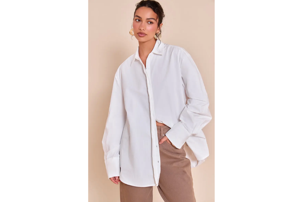 White long sleeve shirt from PrettyLittleThing