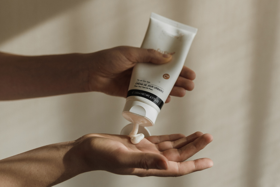 Hand cream being applied