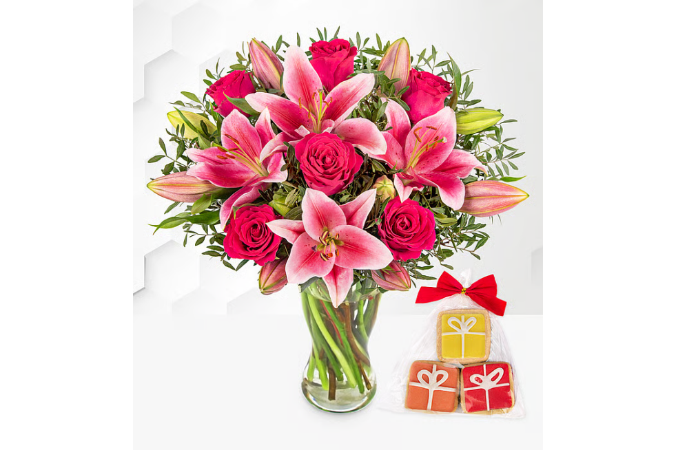 Flowers and biscuits