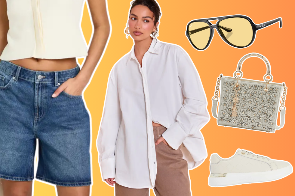 Collage of summer capsule wardrobe essentials