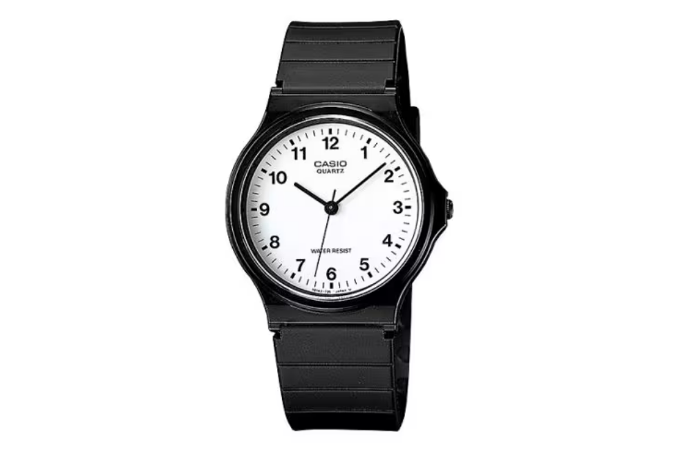 Black Casio wrist watch