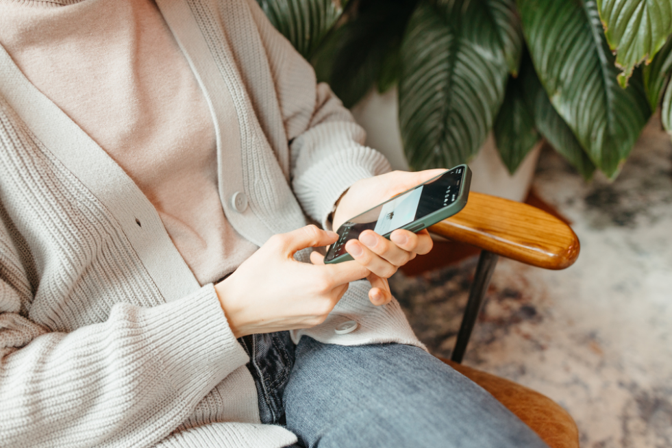 A person looking at their phone
