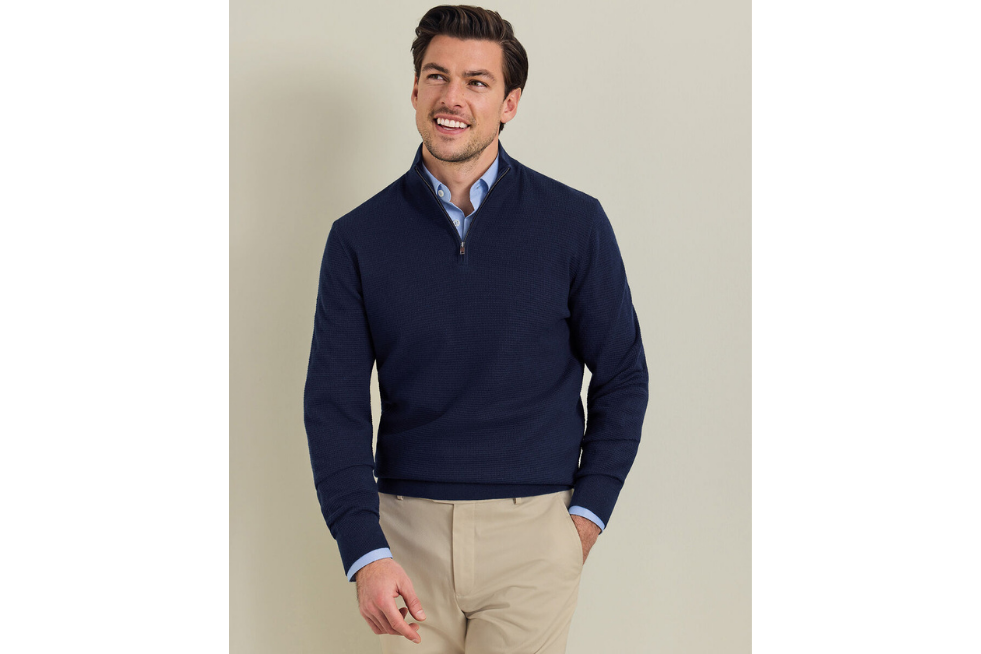 Charles Tyrwhitt merino wool quarter-zip