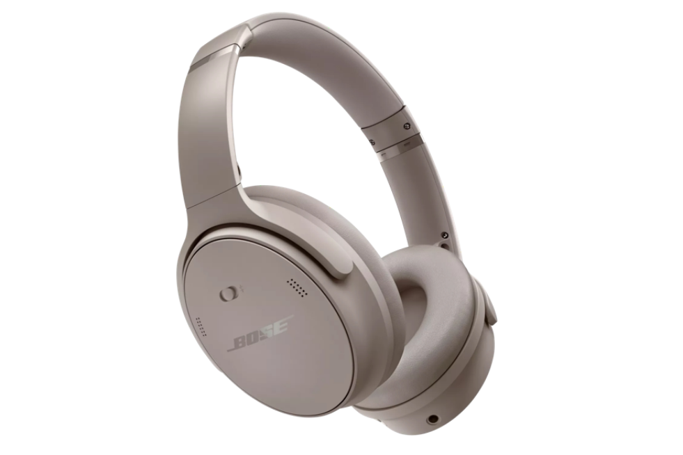 Beige wireless headphones