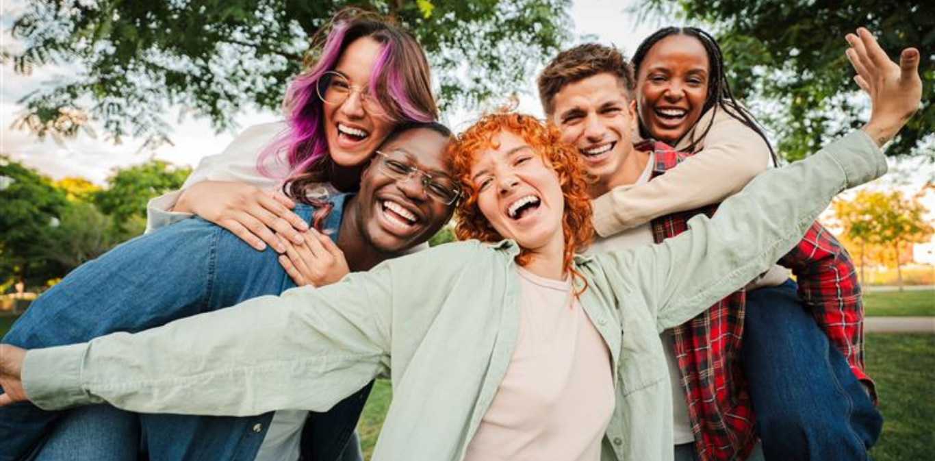 Best Mobile, Broadband and TV Deals banner showing a laughing group of friends