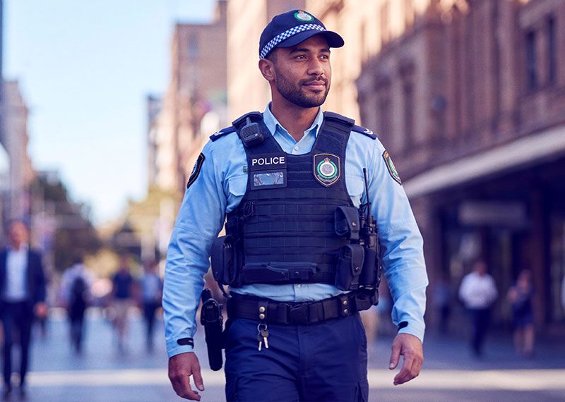 police officer walking