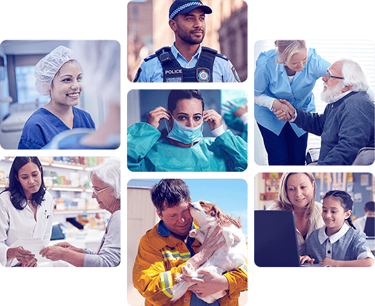Grid of first responders, teachers and frontline workers eligible for Blue Light Card