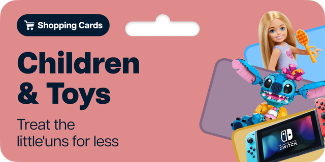 Children and toys shopping cards