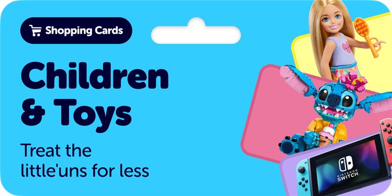 Children and toys shopping cards